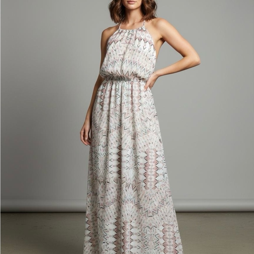 Maurices Chiffon High Neck Maxi Dress